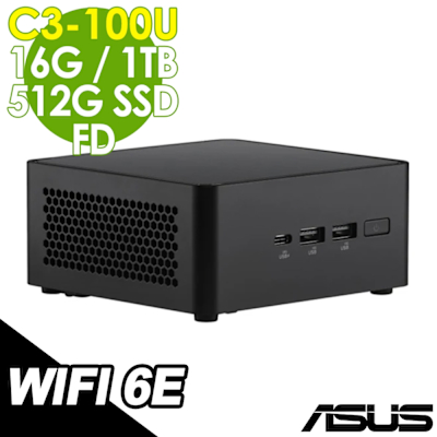 ASUS華碩 ASUS NUC 14代迷你電腦(C3-100U/16G/1TB+512G SSD/FD)
