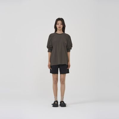 BBC EARTH 男女 SIMPLE WOVEN LONG SLEEVE T-SHIRT 長袖上衣 卡其色 BE51TL02U760