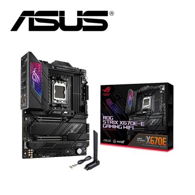 華碩 ROG STRIX X670E-E GAMING WIFI 主機板+威剛 BLADE RGB D5 6000 16GB*2 白色記憶體