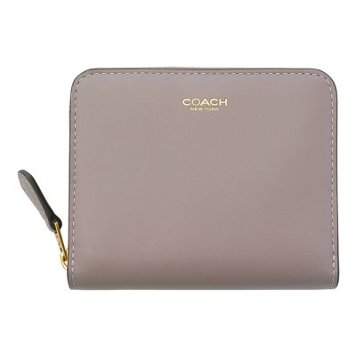 COACH 專櫃款NEW YORK 灰紫色摺疊短夾