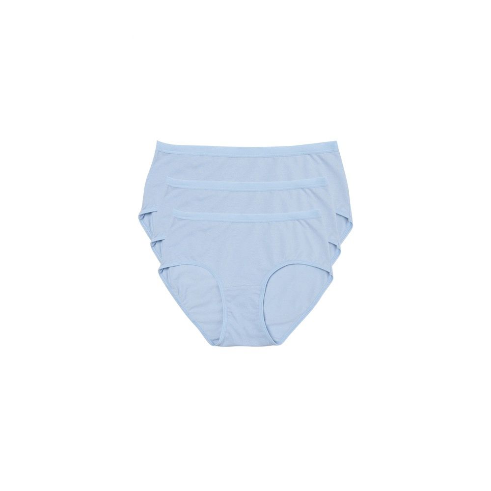 GIORDANO  女裝中腰彈力三角褲 (三件裝) 【多色任選】 (36 淺藍)