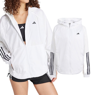 Adidas Hyglm Windb 女款 白黑色 亞規 運動 連帽 外套 風衣 外套 IS8042