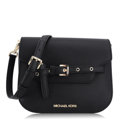 Michael Kors 荔枝紋皮革 / EMILIA 斜背包(小款/黑色)