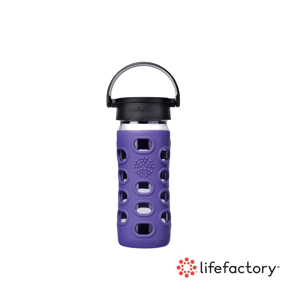  lifefactory 玻璃水瓶平口350ml-紫色(CLAN-350-PLB)