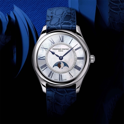 CONSTANT 康斯登 Elegance 珍珠貝月相機械女錶 開學換新季 送禮推薦-36mm FC-331MPWND3B6