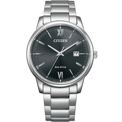 CITIZEN 星辰 光動能簡約手錶 開學換新季 送禮推薦-銀x黑/40mm BM6978-77E