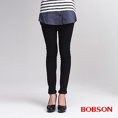 BOBSON 女款高腰緊身藍黑牛仔褲
