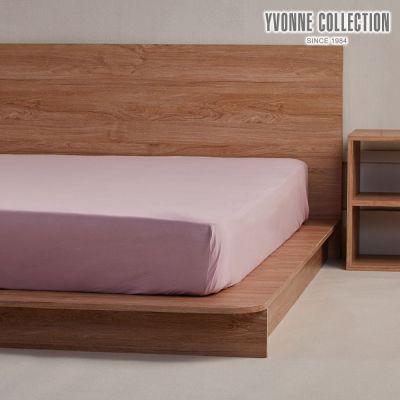 YVONNE 以旺傢飾 純棉素面特大床包-微光粉