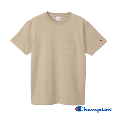 Champion 官方直營-男款 經典再現 口袋短袖TEE(米)