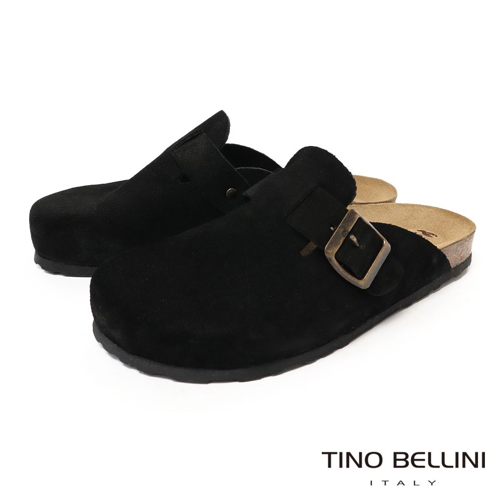 【TINO BELLINI 貝里尼】義大利進口 BIONATURA 腳床舒適鞋 經典造型 繽紛系列 軟木軟底 拖鞋 FZ0B006-1(黑色)