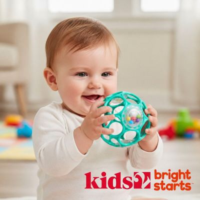 【美國kids2】Bright Starts Oball奧波軟球搖鈴(清新綠) BS-11486