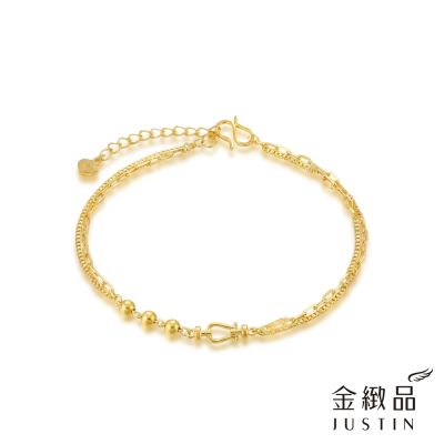 金緻品 黃金手鍊 拼接珠亮鎖 0.96錢 5G工藝