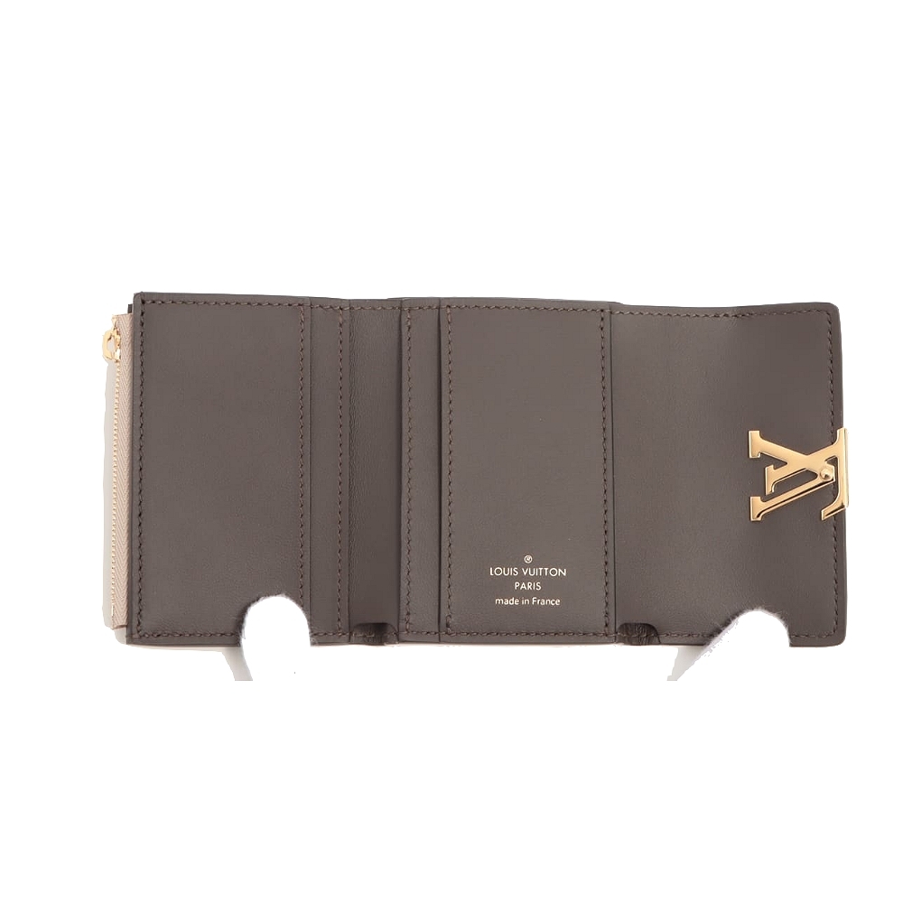 Louis Vuitton M68747 CAPUCINES XS 金屬LOGO皮革短夾(卵石色) | LV