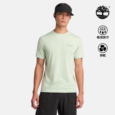 Timberland官方旗艦 男款薄荷綠快乾短袖T恤|A6ASVENE