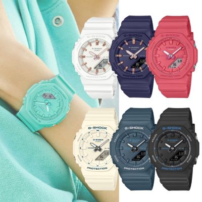 CASIO卡西歐  G-SHOCK  極簡設計 八角錶殼 雙顯 電子錶 - 多色任選
