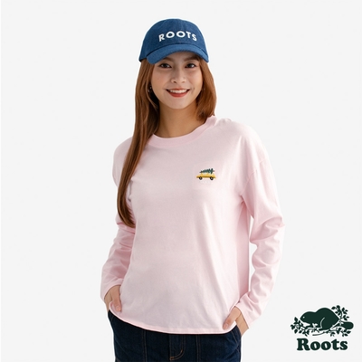 Roots女裝- HERITAGE HOLIDAY 長袖上衣-淺粉