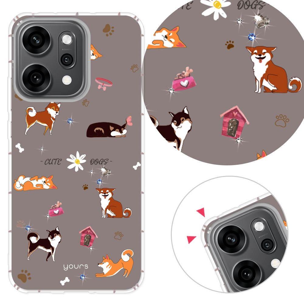 YOURS OPPO 全系列 彩鑽防摔手機殼-柴團 A5Pro/Reno14Pro/13Pro/12F/11/8T/7Z/6Pro