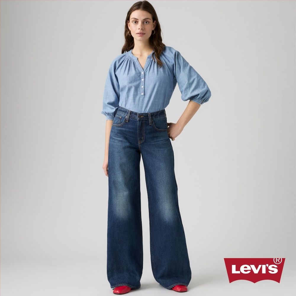 Levi's MIDDY 中腰牛仔寬褲 女生牛仔褲 熱賣單品