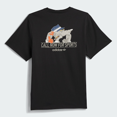 ADIDAS ORIGINALS 愛迪達 阿迪達斯 三葉草 復古風 T恤 男女短袖上衣-黑色 CALL SPORTS TEE-JD2829