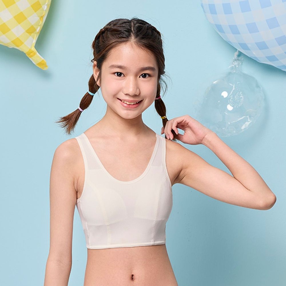 嬪婷-藻冰紗系列 S-LL罩杯輕涼學生一階無鋼圈背心內衣(雲朵白)BB1101CR