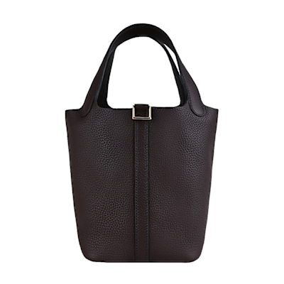 Hermes 愛馬仕 Picotin Lock 18CM T/C Z刻牛皮桶包(41紅棕/金釦)