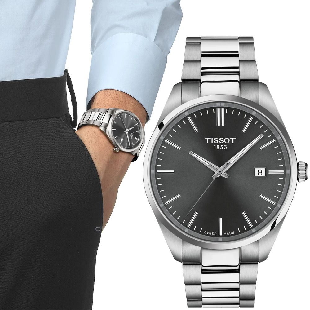 TISSOT 天梭錶 PR 100 簡約 灰色 時尚男錶 手錶-T1504101108100/40mm