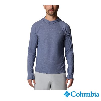 Columbia 哥倫比亞 男款-防曬UPF30快排連帽上衣-PFG Uncharte 夜幕藍 UFM54320JG/JF