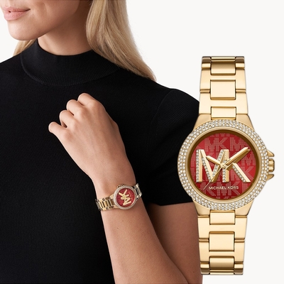 Michael Kors Camille MK Logo 晶鑽女錶 寵愛媽媽 送禮推薦-33mm MK7196