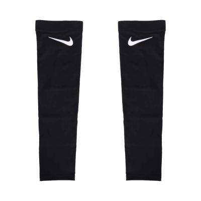 NIKE 排球臂套-一對-防曬 慢跑 單車 DRI-FIT吸濕排汗 N1014091010LX 黑白