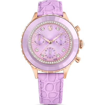 SWAROVSKI 施華洛世奇 Octea Chrono計時手錶-37mm紫 5690804