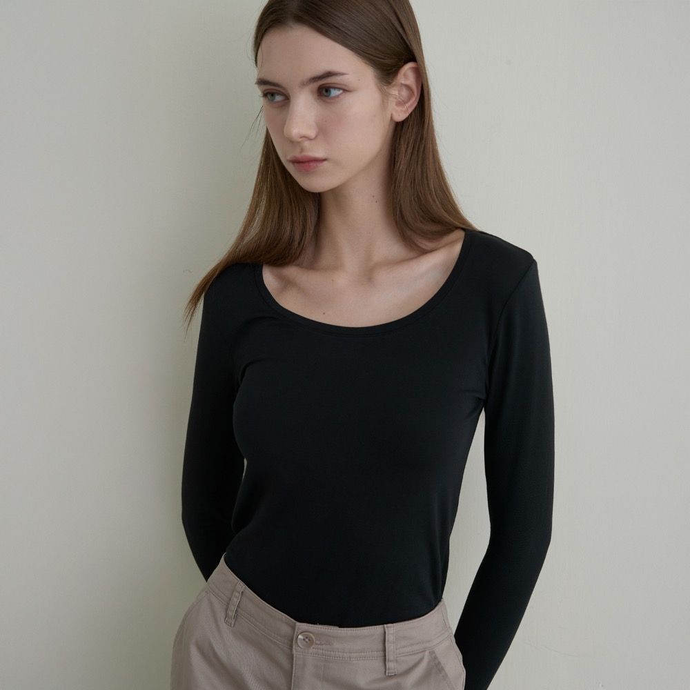 GIORDANO 女裝圓領極暖衣 G-WARMER系列【多色任選】 (09 標誌黑)