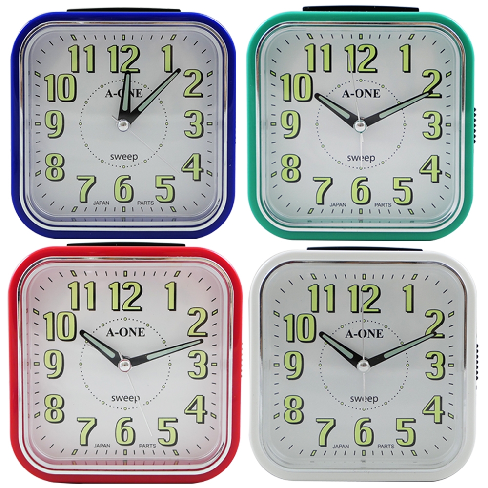 A ONE 方型大數字超靜音貪睡鬧鐘TG-0134 (4色) | 時鐘掛鐘| Yahoo購物中心