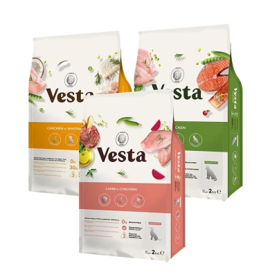 Vesta 維斯塔 無穀皮毛保健配方 6.8kg 狗飼料 幼犬雞+鱈魚/成犬羊+雞/熟齡犬雞肉