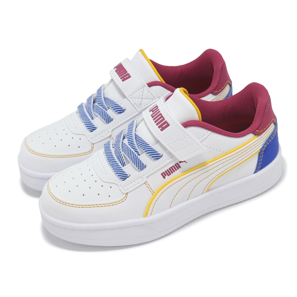Puma 休閒鞋Caven 2 Starblitz AC PS 中童白藍紅魔鬼氈小朋友皮革復古