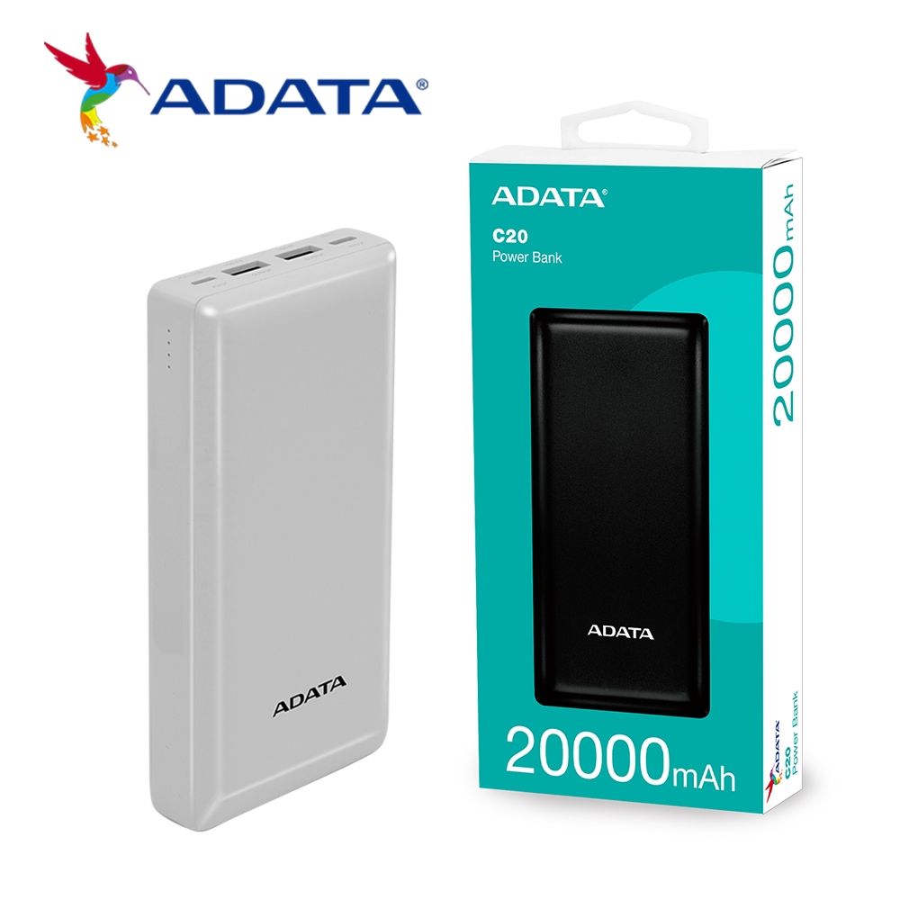 ADATA 威剛 C20 20000mAh 15W 3孔輸出 Type-C雙向快充 行動電源 (2色可選) 有WH標示