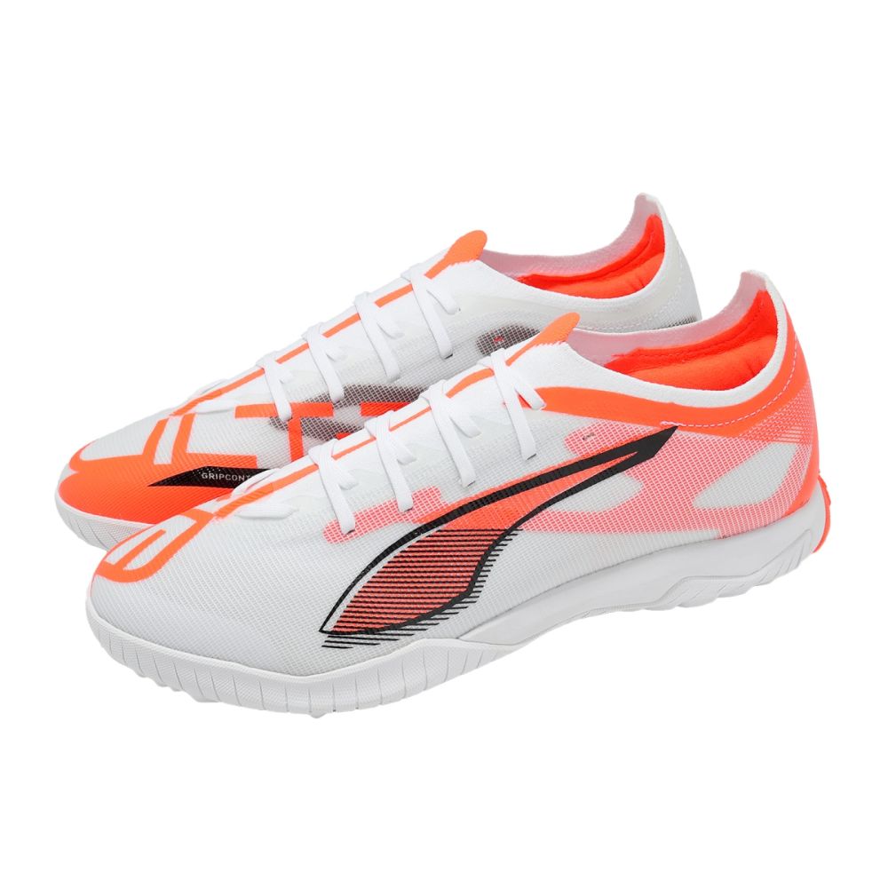 Puma 足球鞋 Ultra 5 Match TT 男鞋 白 橘 人工草皮 水泥地 抓地 穩定 108351-01