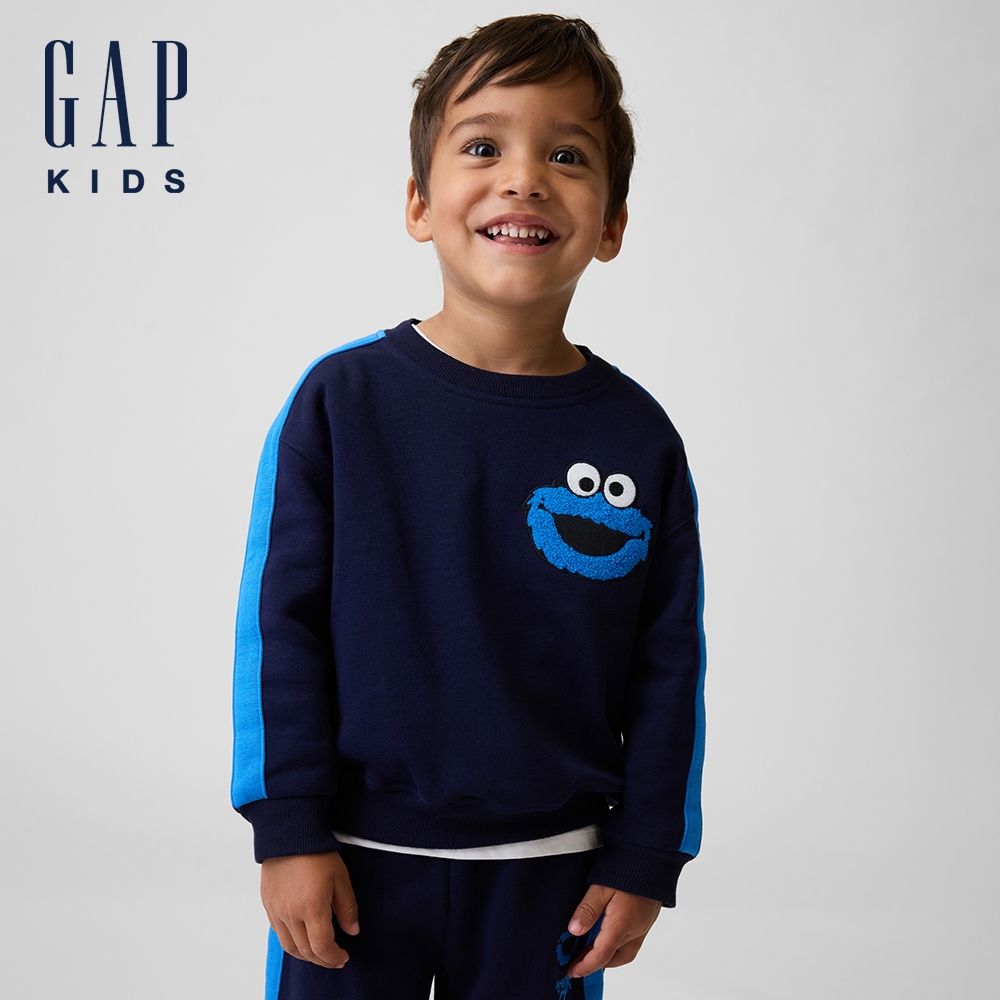 【GAP】嬰兒及幼兒VintageSoft Gap × Sesame Street芝麻街大學T-海軍藍(915345) (海軍藍)
