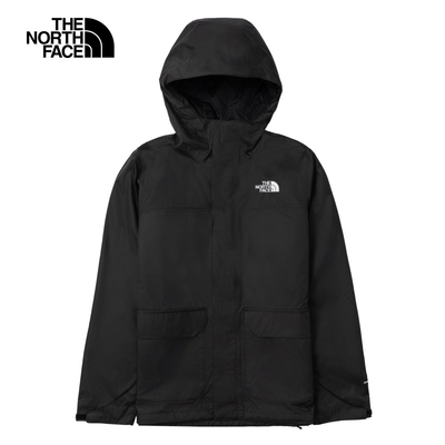 The North Face 官方旗艦 北面男款黑色防水透氣可調節連帽衝鋒衣｜8AUK4H0