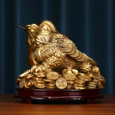 金蟾擺件（大號） 三足金蟾蜍招財鎮宅風水擺件前台收銀裝飾公司店鋪