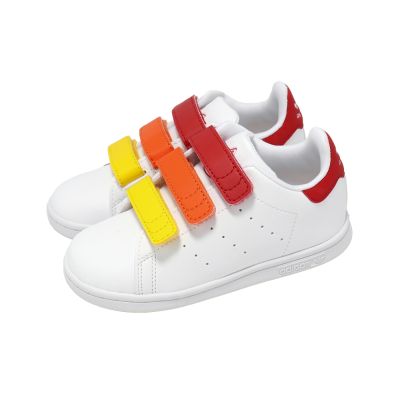 adidas 愛迪達 休閒鞋 Stan Smith CF I 小童 學步鞋 白 紅 魔鬼氈 史密斯 運動鞋 IE8124