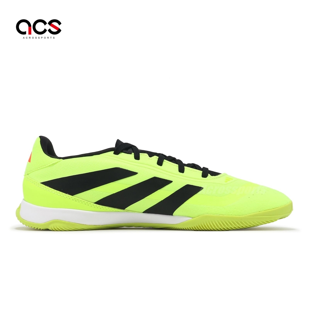 adidas 室內足球鞋Predator League In 螢光黃黑男鞋絨面運動鞋抓地愛迪