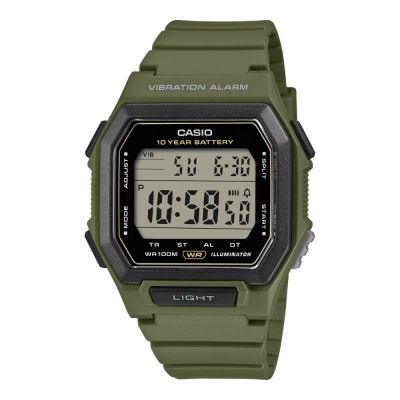 CASIO 卡西歐 CASIO卡西歐 十年電力 大螢幕 方形震動電子錶 W-738H-3A