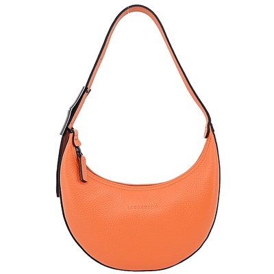 LONGCHAMP ROSEAU ESSENTIAL系列牛皮半月形單肩包(小/柳橙)