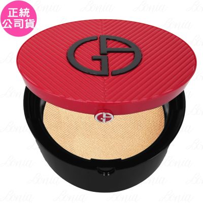 GIORGIO ARMANI亞曼尼 GIORGIO ARMANI 完美絲絨持久氣墊粉餅(15g)+完美絲絨持久氣墊粉盒(斜紋紅)(公司貨)
