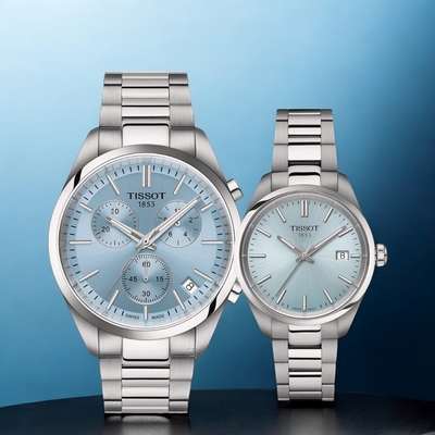 TISSOT 天梭錶 官方授權 PR 100 經典時尚對錶 手錶 聖誕節 禮物-T1504171135100+T1502101135100