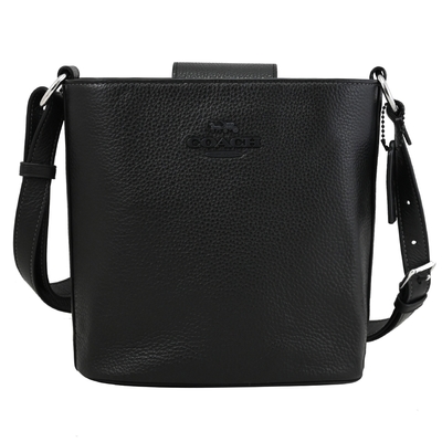 COACH Sophie 經典馬車LOGO斜背水桶包(黑色)