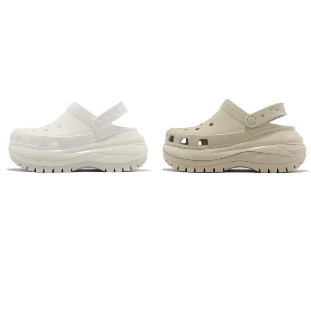 Crocs 涼拖鞋 Classic Mega Crush Clog 男鞋 女鞋  超厚底 光輪克駱格 卡駱馳 2色單一價 (A-白色)