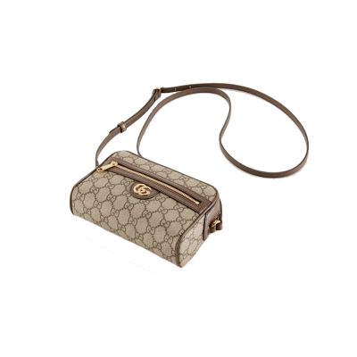 GUCCI  GG Supreme 斜背包(棕色)