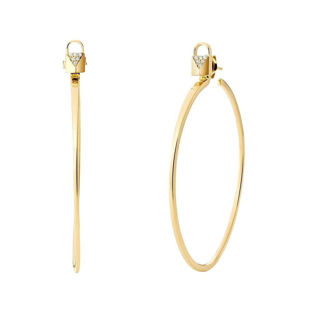 MICHAEL KORS Frozen Link 925純銀鍍14K金掛鎖耳環-金色 MKC1139AN710