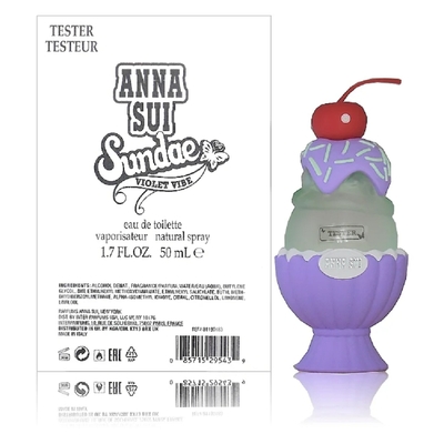 Anna Sui Sundae Violet Vibe 果漾聖代淡香水- 戀愛紫檸 50ml Tester 包裝 (原廠公司貨) 期限 2028/01
